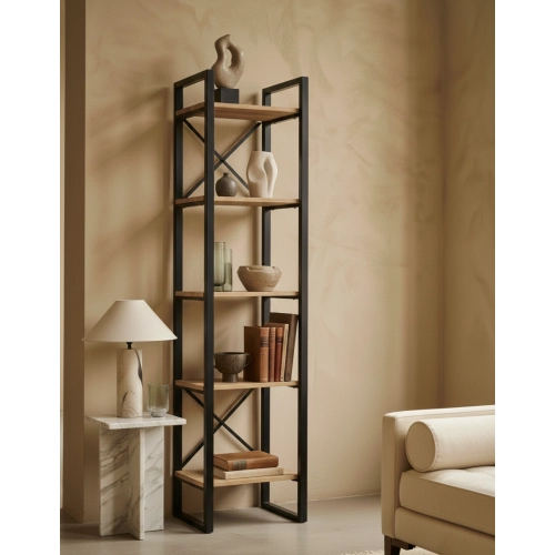 REGAŁ NA KSIĄŻKI DREWNO LITE DĄB JESION OLCHA RNK-4